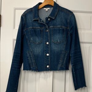 Bar III Classic Blue Denim Cropped Jacket
